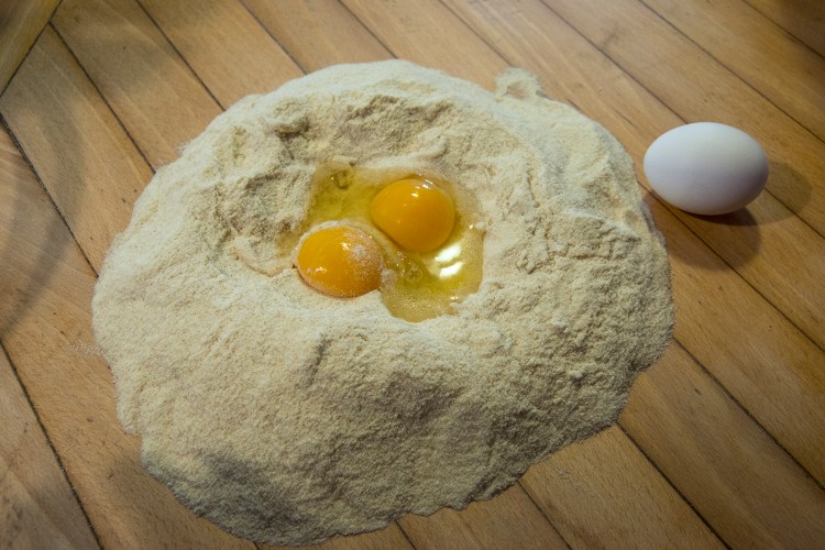Durum wheat semolina and eggs