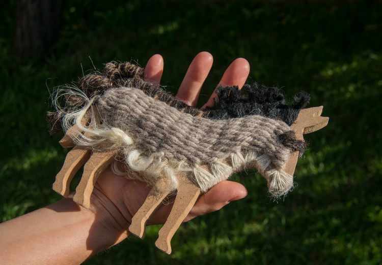 The donkey stays in one hand