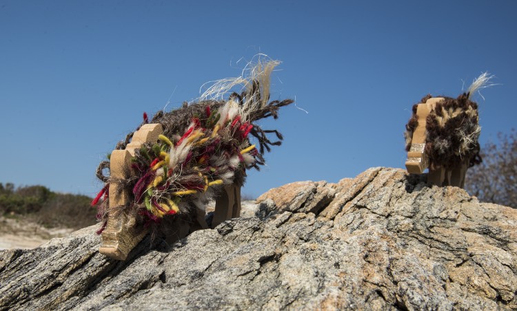 Two handmade wild boars