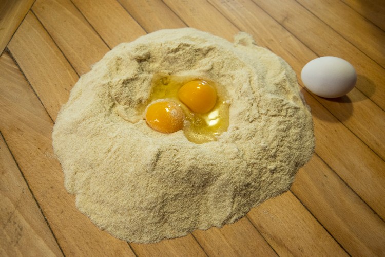 Wheat flour and eggs
